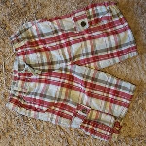 Gymboree plaid cargo shorts Boys 12 NWOT